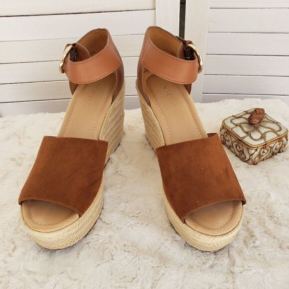 Nine West Adell Wedge Sandal Heels Size 10 - Picture 1 of 11